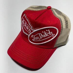 Von Dutch Y2K Vintage Double Patch Tan/Red Hat Brand New - Never Worn